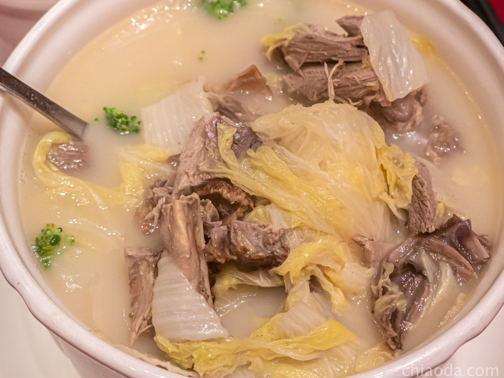 蘭城晶英烤鴨五吃　慢火白菜煲湯