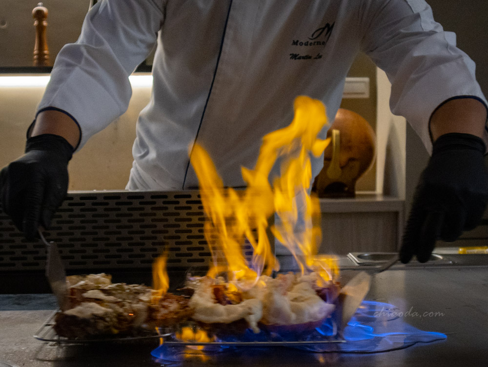 莫登鐵板燒 蘭姆酒點火秀